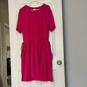 Anrabess Pink Short Sleeve Dress XL